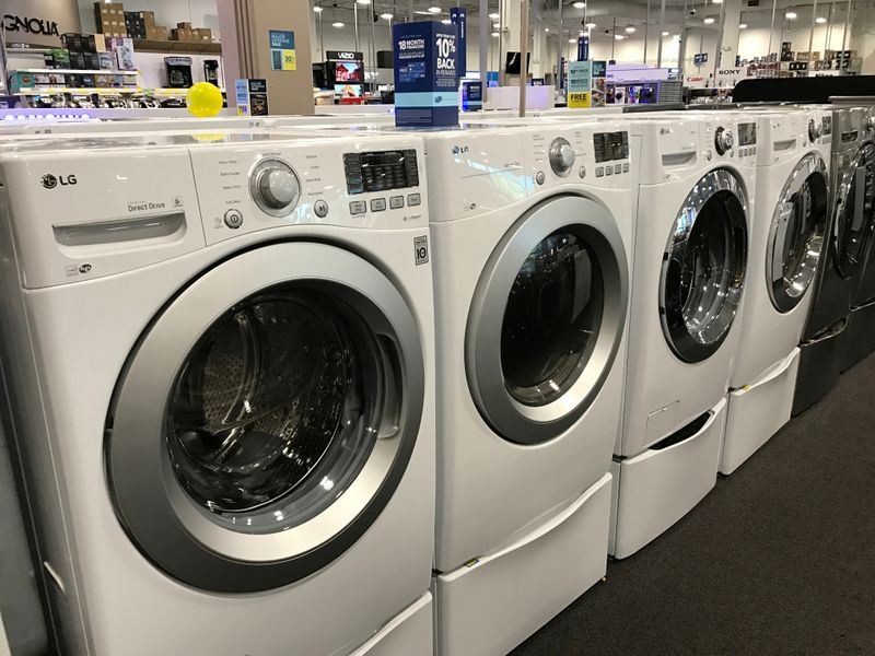 FILE PHOTO: Durable goods are seen on sale in a
