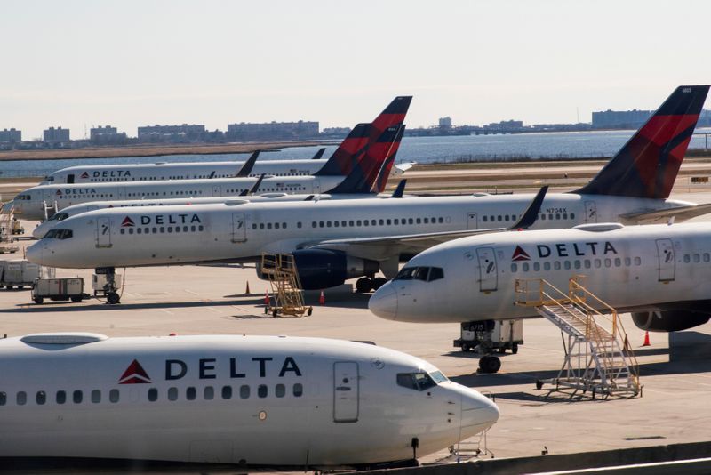 FILE PHOTO: Delta planes are seen at the platform after