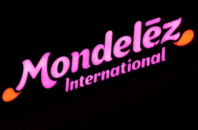 FILE PHOTO: Logo of Mondelez International is seen in Opfikon