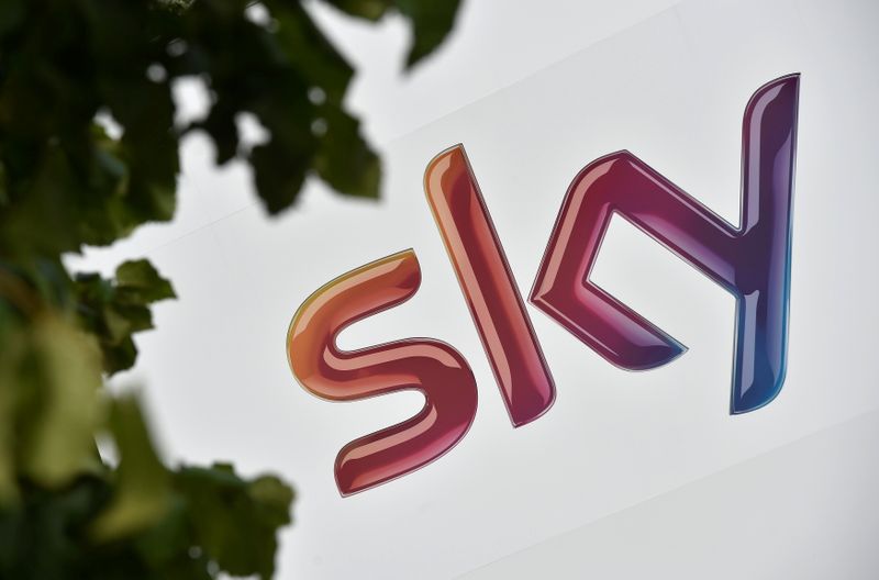 FILE PHOTO: British pay-TV group Sky’s logo is seen in