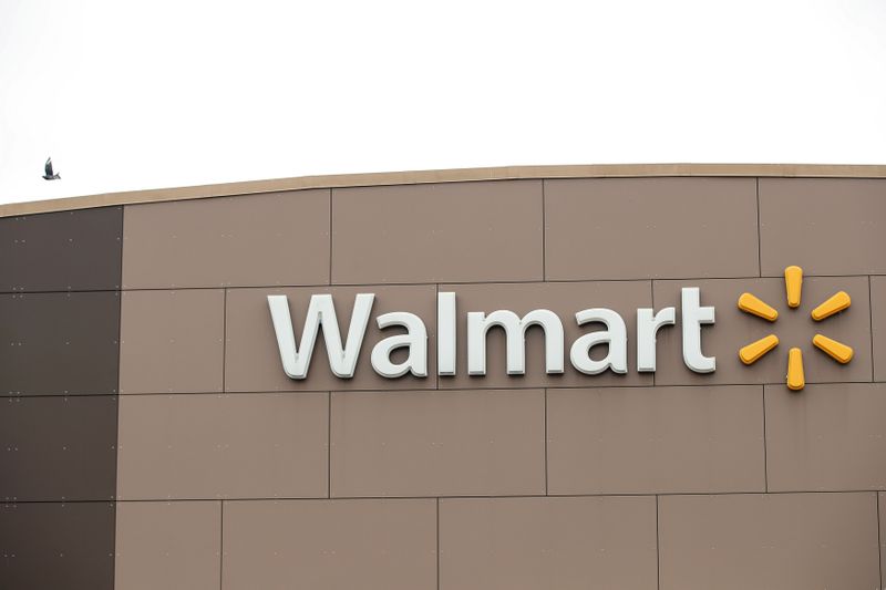 FILE PHOTO: Walmart’s logo is seen outside one of the