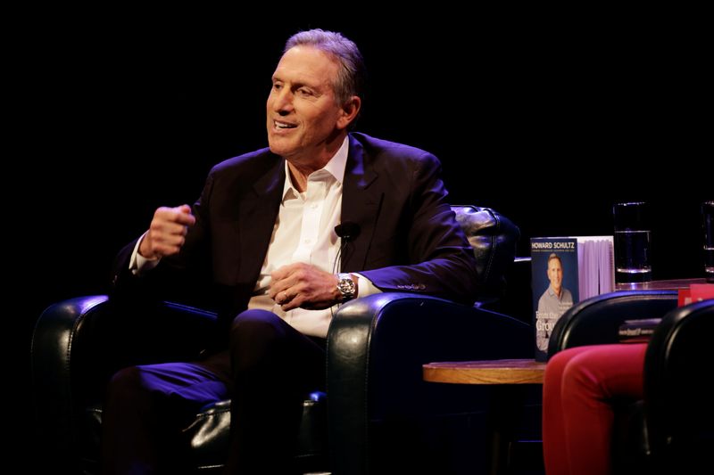 FILE PHOTO: Former Starbucks CEO Howard Schultz speaks during his