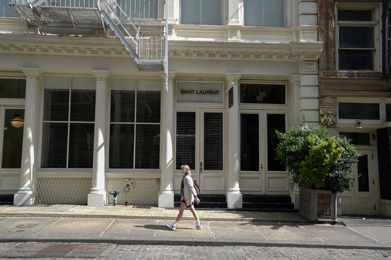 A Saint Laurent store in SoHo is closed, as retail