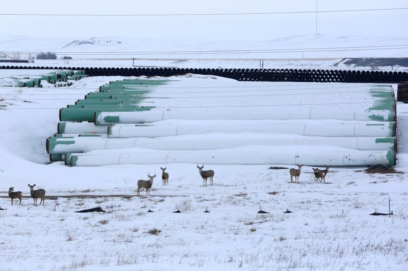 FILE PHOTO: A depot used to store pipes for Transcanada