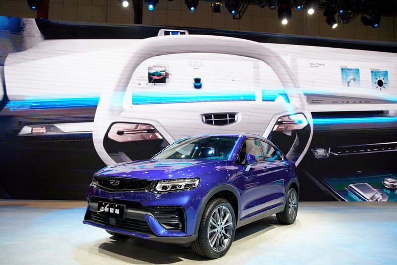 FILE PHOTO: Geely Xingyue is seen displayed at the second
