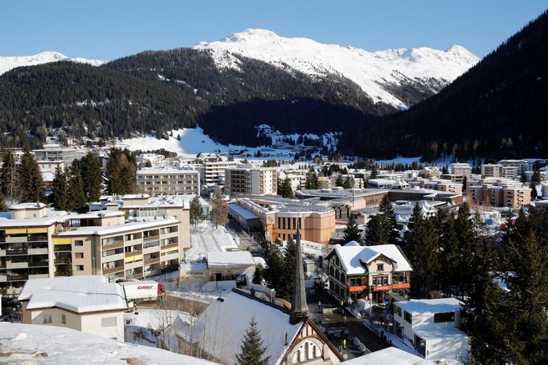 General view shows the congress center and the Alpine resort