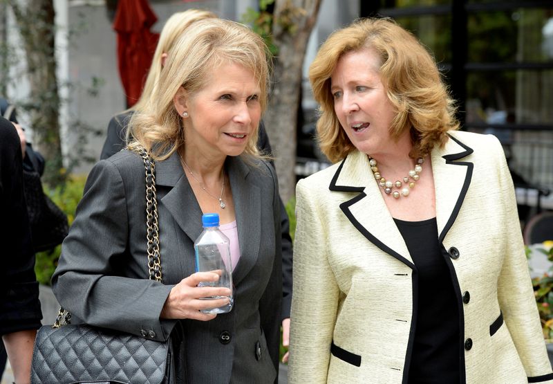 FILE PHOTO: Shari Redstone (L) pictured after a court hearing