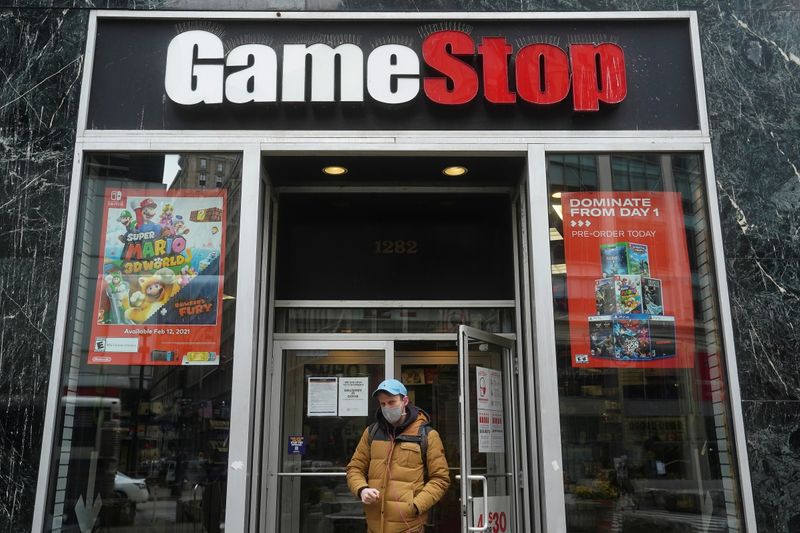 A GameStop is pictured in New York