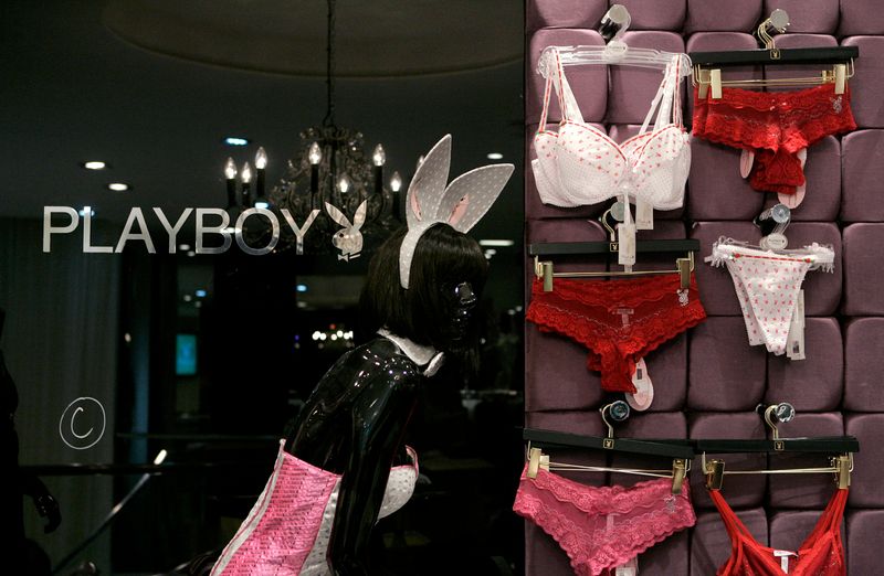 FILE PHOTO: Lingerie is displayed in the new Playboy store