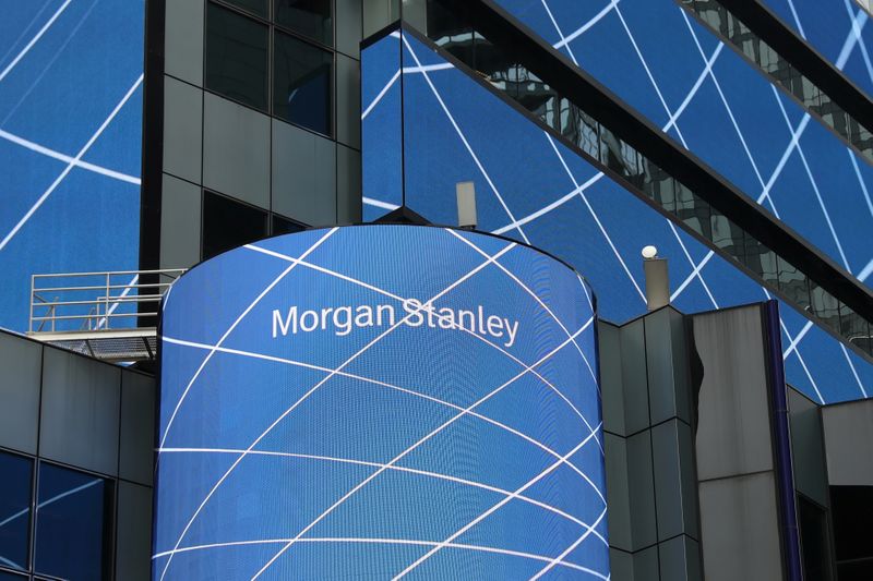 FILE PHOTO: The corporate logo of financial firm Morgan Stanley
