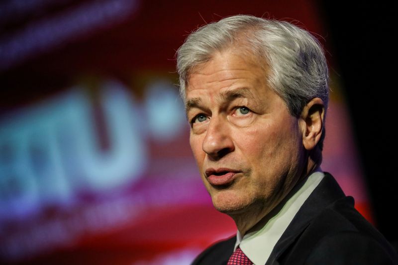 FILE PHOTO: JPMorgan Chase CEO Jamie Dimon speaks at a