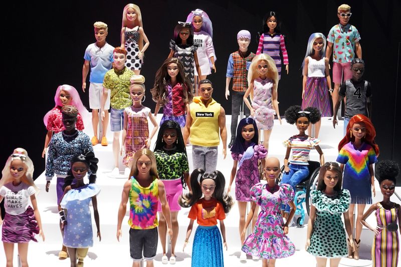 New Barbie dolls from Mattel are pictured in the Manhattan