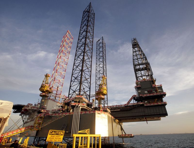 File photo shows SEADRILL 3 oil rig in Singapore