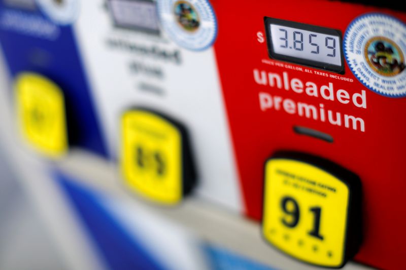 FILE PHOTO: FILE PHOTO: The price of gasoline is shown