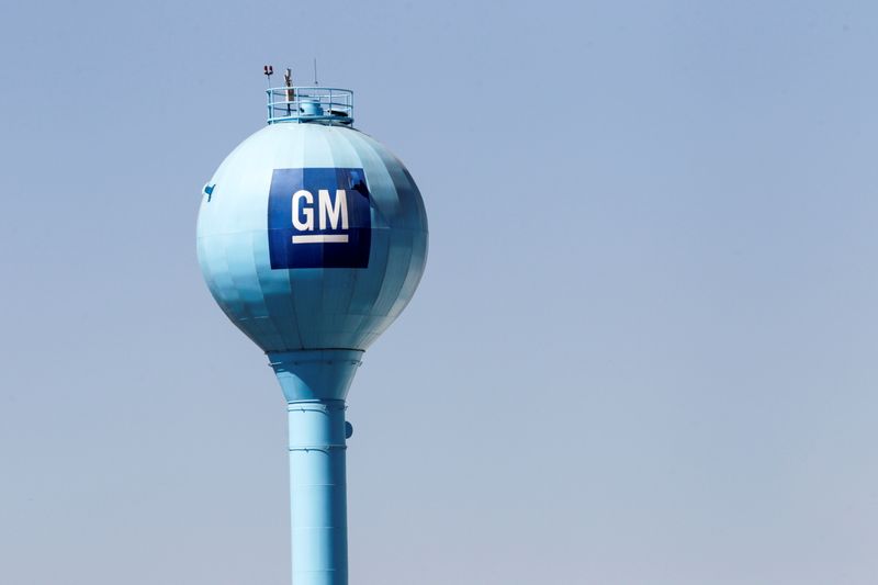 The GM logo is seen on a water tank of