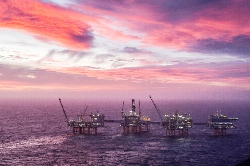 FILE PHOTO: A view of the Johan Sverdrup oilfield in