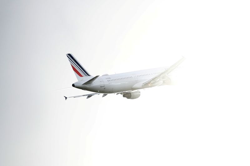 FILE PHOTO: Air France Airbus A321 airplane takes off at