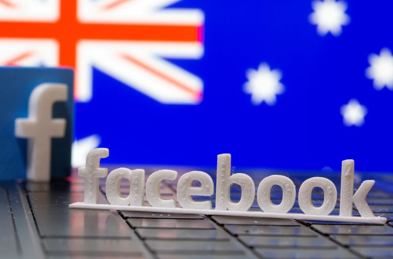 FILE PHOTO: A 3D printed Facebook logo is seen in