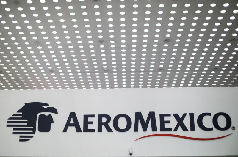 FILE PHOTO: The logo of the aerial company Aeromexico is