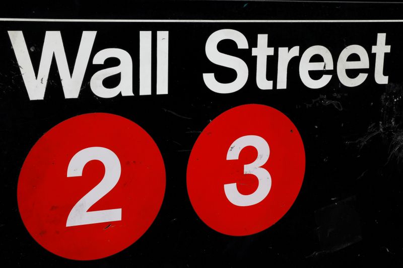 FILE PHOTO: A sign for the Wall Street subway station
