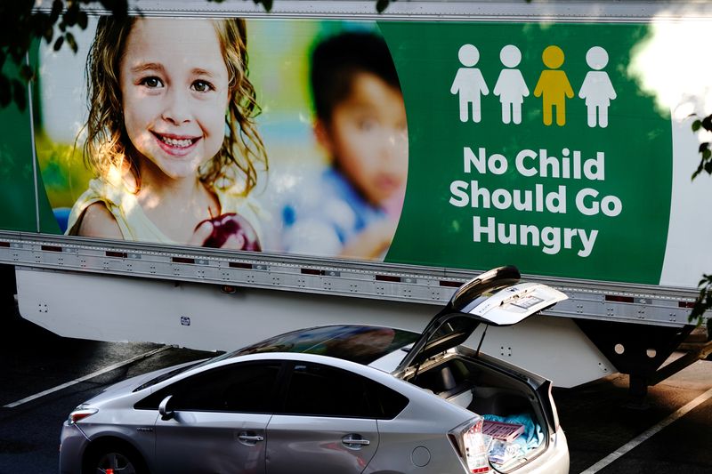 FILE PHOTO: Los Angeles Regional Food Bank drive-thru distribution in
