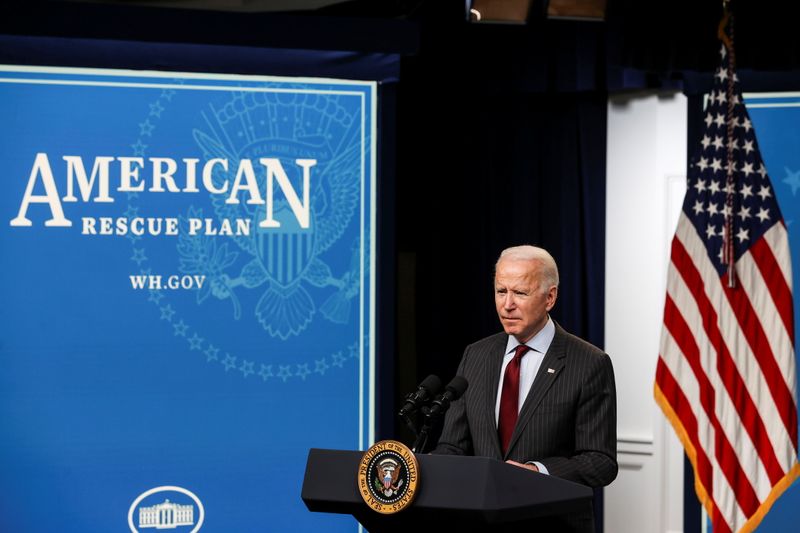 U.S. President Biden makes an announcement on coronavirus aid for