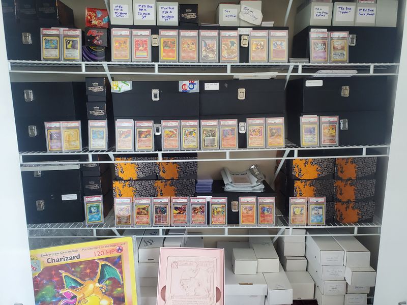Zack Browning’s Pokemon cards collection is pictured in Chicago