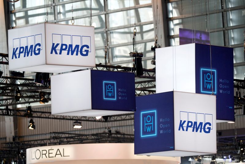 FILE PHOTO: The logo of KPMG is pictured in Paris