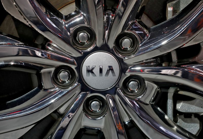 FILE PHOTO: The logo of Kia Motors is seen on