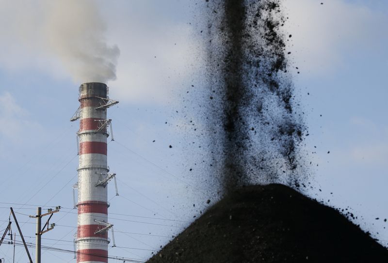 FILE PHOTO: Coal is sorted into a pile at a