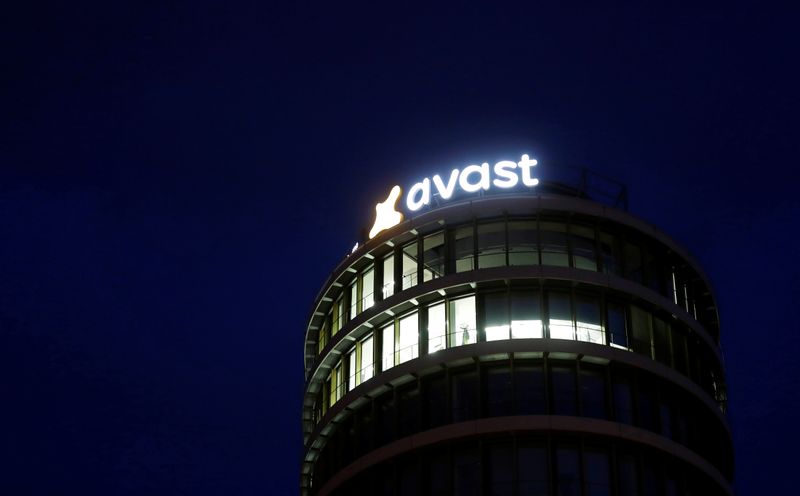 The logo of Avast Software company is seen at its
