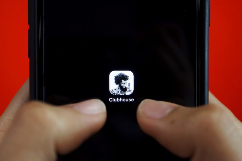 FILE PHOTO: Illustration picture of social audio app Clubhouse