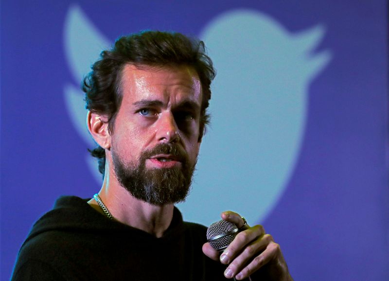 FILE PHOTO: Twitter CEO Jack Dorsey addresses students during a