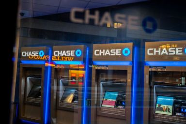 FILE PHOTO: Chase ATM machines are seen in New York