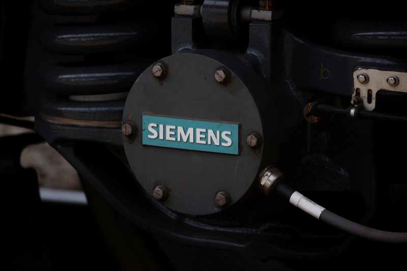 Siemens logo is shown on a new Siemens Charger locomotive