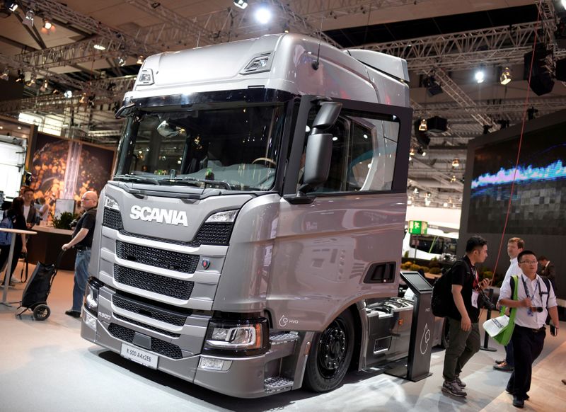 FILE PHOTO: Truck of Swedish company Scania is pictured in