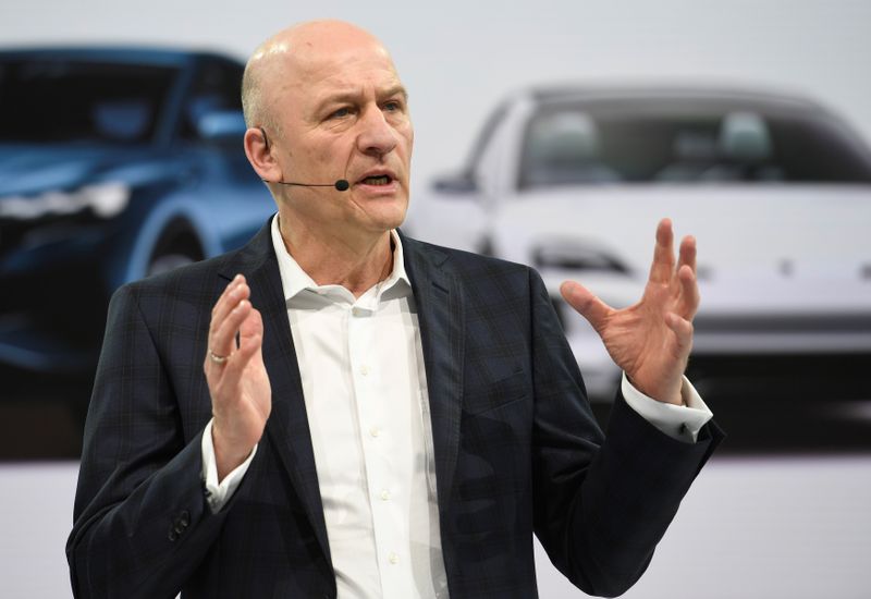 Frank Witter, CFO of German carmaker Volkswagen addresses the media
