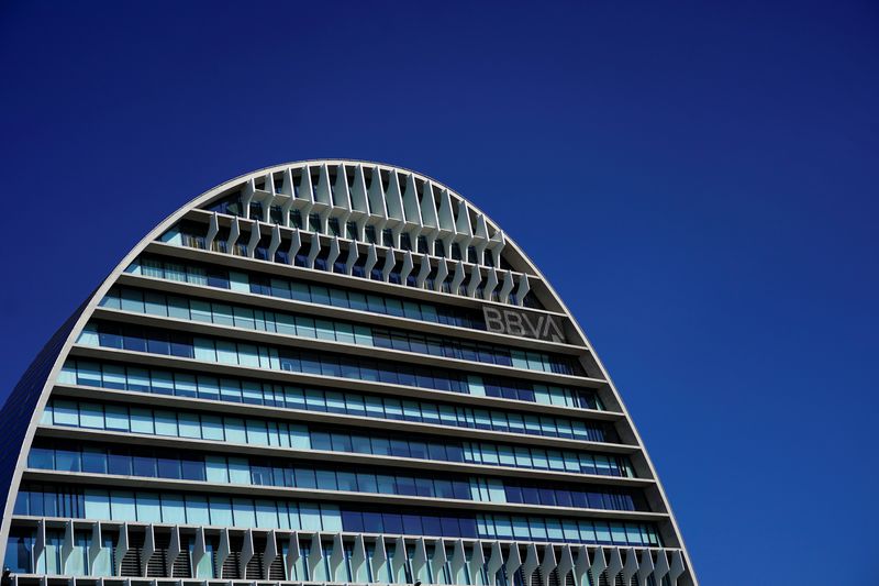 FILE PHOTO: A view shows the Spanish bank BBVA’s headquarters,