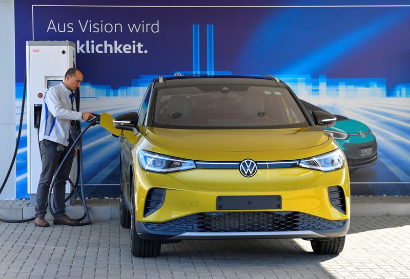 FILE PHOTO: VW shows electric SUV “ID 4” during a