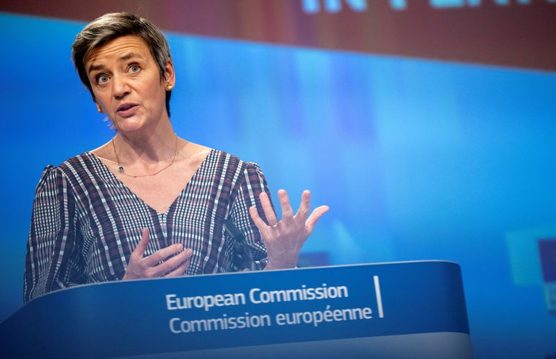 FILE PHOTO: EU digital chief Vestager presents a review of