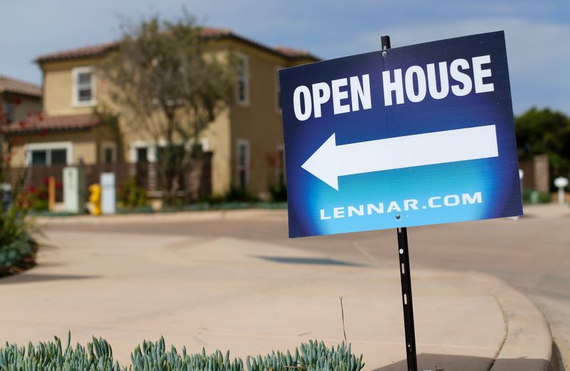 Newly constructed houses built by Lennar Corp are pictured in