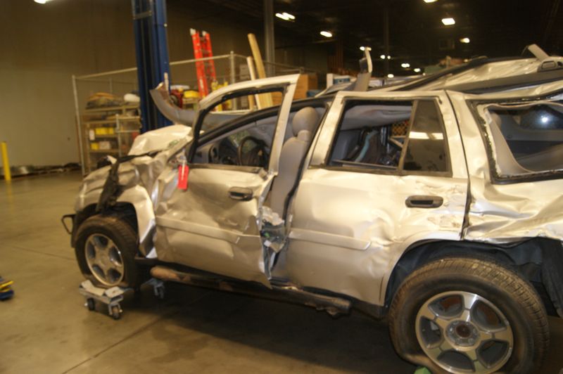 Handout photo of the wreckage of a Chevrolet Trailblazer