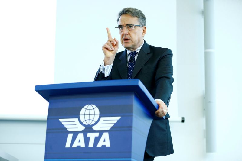 FILE PHOTO: IATA Director General Alexandre de Juniac speaks during