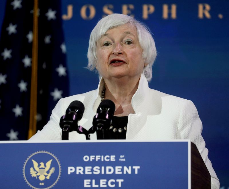 FILE PHOTO: U.S. Treasury Secretary-designate Janet Yellen in Wilmington, Delaware