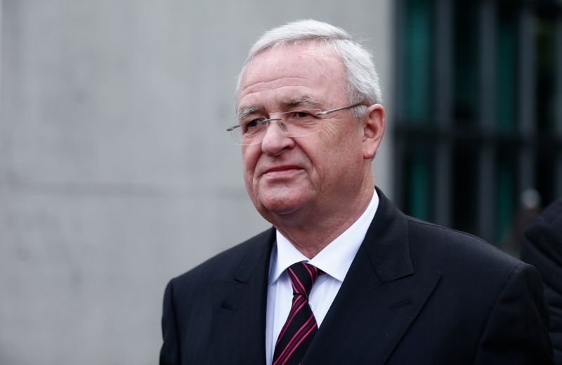 Former Volkswagen CEO Winterkorn leaves after testifying to a parliamentary