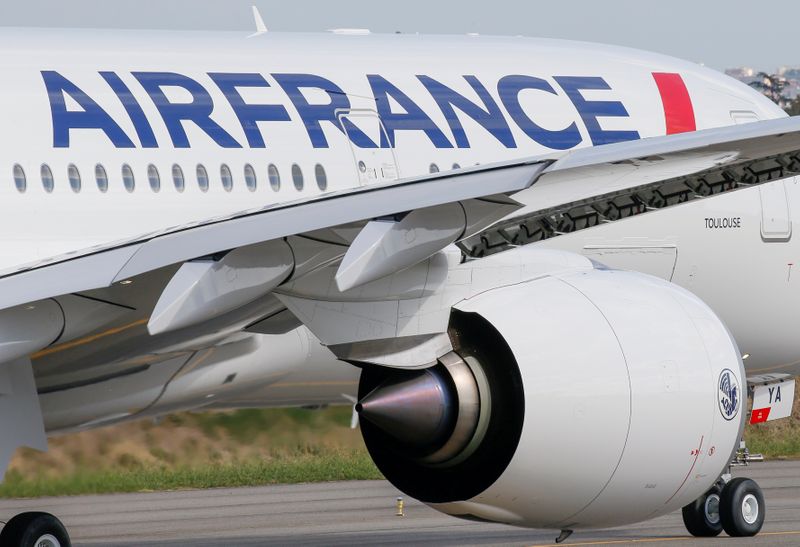 FILE PHOTO: The first Air France airliner Airbus A350 prepares