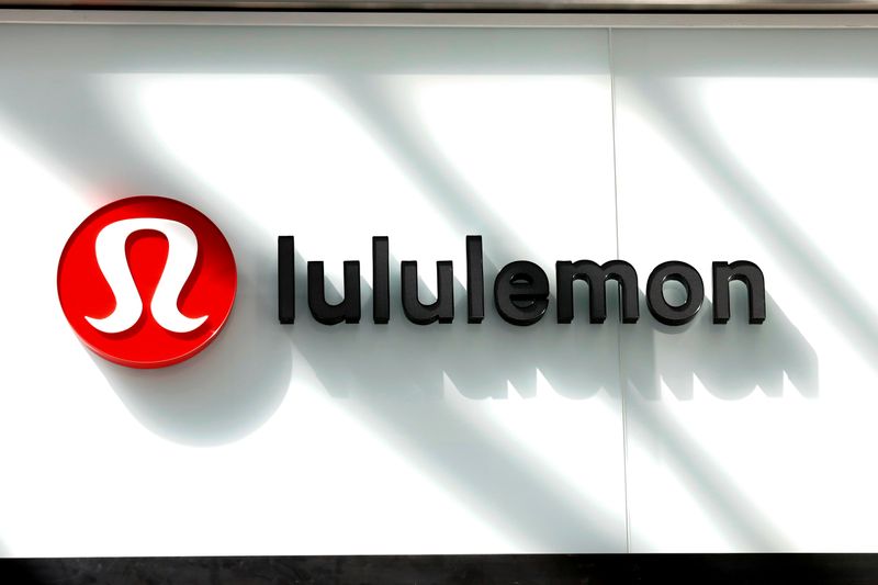 FILE PHOTO: The logo for Lululemon Athletica is seen outside