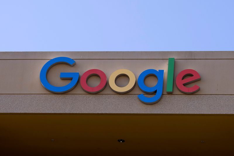FILE PHOTO: The Google sign is shown on one of
