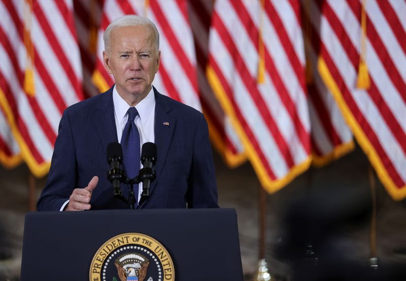 U.S. President Biden holds infrstructure event at Carpenters Pittsburgh Training
