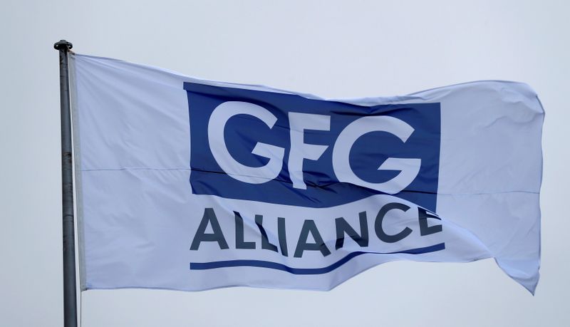 FILE PHOTO: The GFG Alliance flag flies at the completion